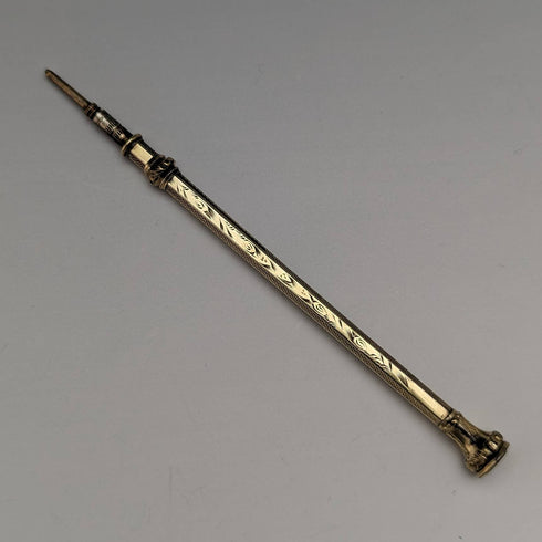 アンティーク 金張り マジックペンシル カットガラス装飾 伸縮式75-92mm